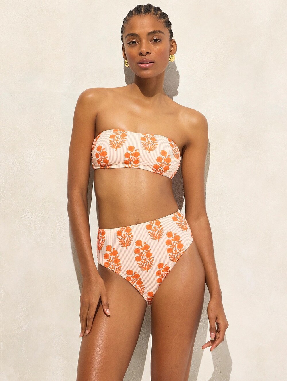 SZ Blockprints X J.Crew bandeau bikini Swimsuit